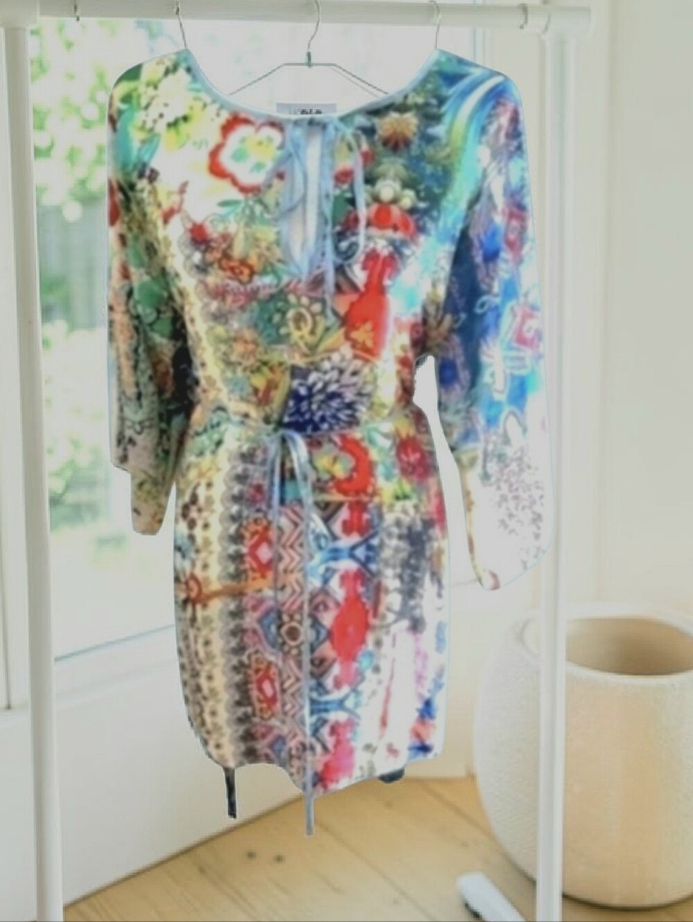 Johnny Was Flowy Wrap Dress/Tunic Vibrant Floral Rayon Medium